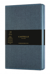 Zápisník linajkový Castelli Harris, veľ. M, modrý