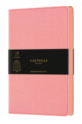 Zápisník linajkový Castelli Harris, veľ. M, ružový