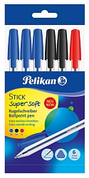Pelikan - Pero guličkové  STICK supersoft,6ks,mix