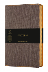 Zápisník linajkový Castelli Harris, veľ. M, hnedý